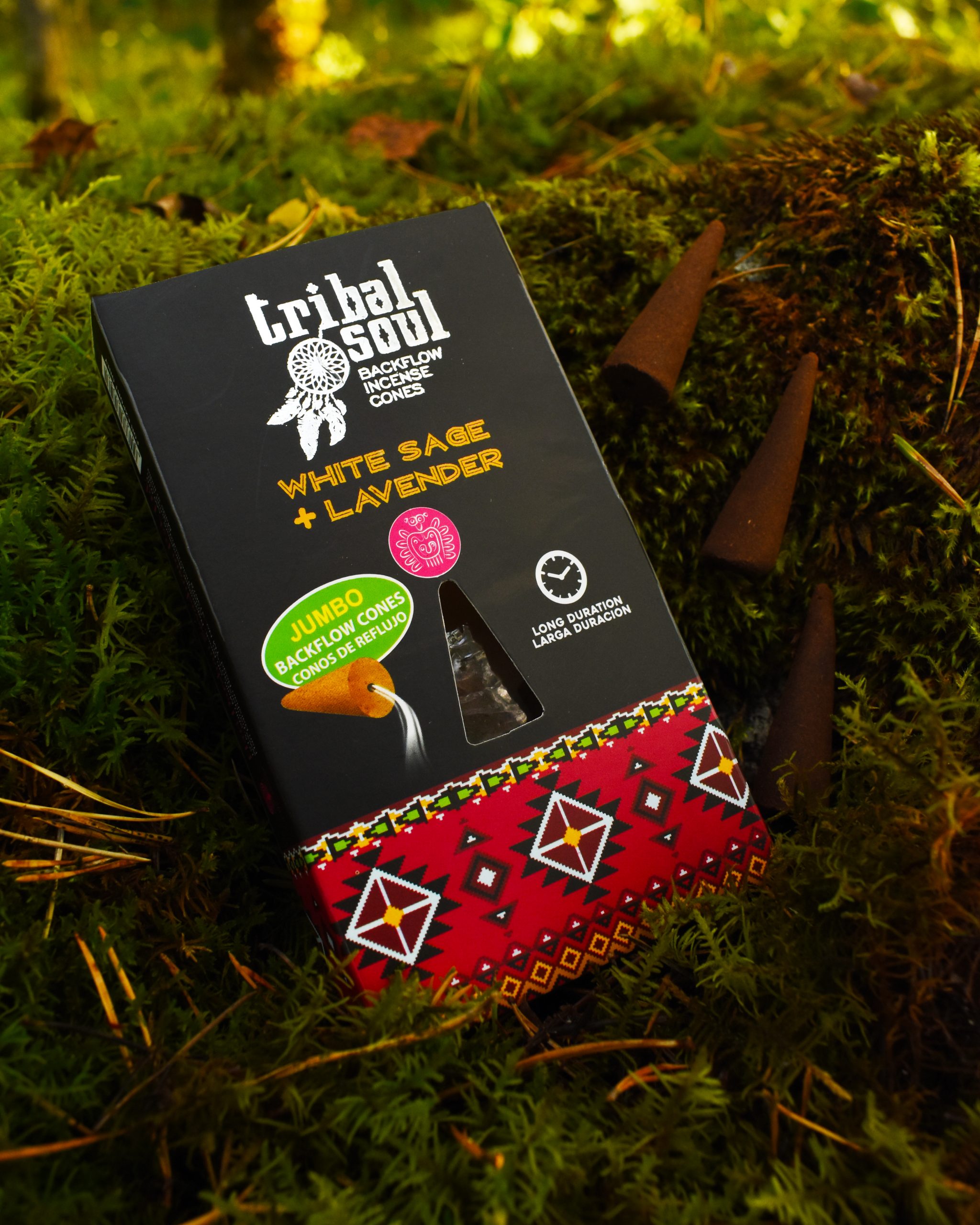 Viirukikoonused langeva suitsuga Tribal Soul Valge Salvei ja Lavendel