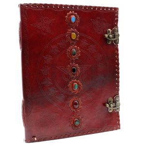 Nahkkaantega märkmik/külalisteraamat "7 tšakrat" – 25×32.5 cm (200 lehte)