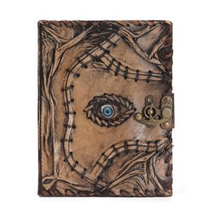 Nahkkaantega märkmik “Silm ” –20×15cm (160 lehte) tumepruun