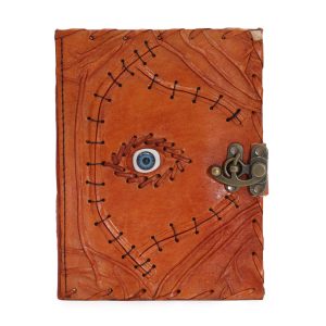 Nahkkaantega märkmik “Silm ” –20×15cm (160 lehte) helepruun