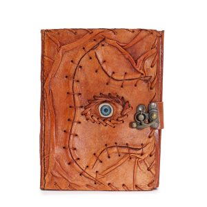 Nahkkaantega märkmik “Silm ” –17×12.5cm (160 lehte) helepruun