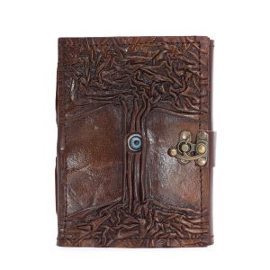 Nahkkaantega märkmik “Elupuu Silm ” –17x12.5cm (160 lehte)