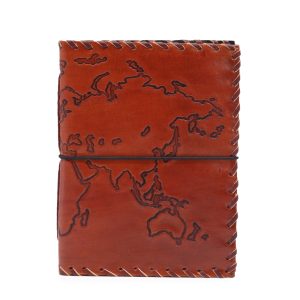 Nahkkaantega märkmik “Kaart ” –17×13cm (96 lehte)
