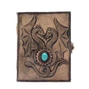 Nahkkaantega märkmik “Draakonid ” –17.5×12.5x3cm (200 lehte)